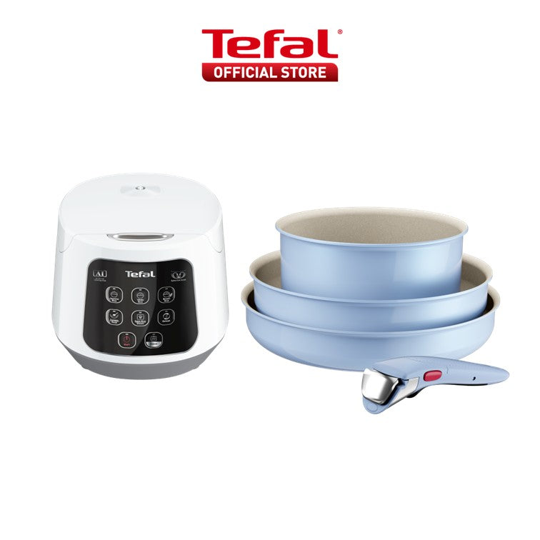 Tefal Ingenio Serenity Cookware Set - 4pc (Frypan 28cm + Wokpan 26cm+ Saucepan 20cm + Handle)