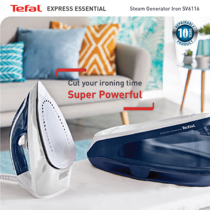 Tefal Express Easy Steam Station Steam Generator 1.4L 2200W SV6116  270g Steam Boost, Smart Technology, Compact, Flawless Glide