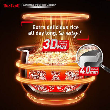 Tefal Delirice Max Fuzzy Logic 1.8L Rice Cooker RK7778 ƒ?? 10 cups, 13 programs, 4mm spherical pot with ceramic coating