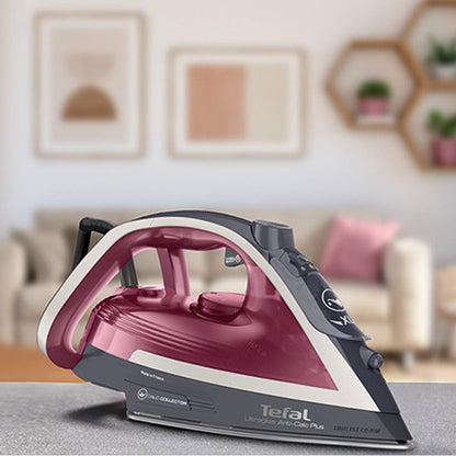Tefal Steam Iron Ultragliss Anti-Calc Plus 270ml 2800W (Grey) FV6840  260g Steam Boost, Scratch-Resistant, Eco-Friendly, Versatile