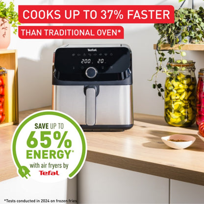 Tefal Easy Fry Mega Digital Air Fryer 7.5L EY855D  XL capacity, compact, 8 preset programmes, energy saving, dishwasher safe