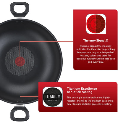 Tefal Cook Easy Range Wok Pan, Chinese Wok 28cm/32cm/36cm