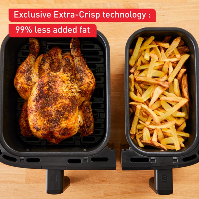 Tefal Dual Easy Fry & Grill Air Fryer 8.3L EY905B  two drawers, 8 programmes, family-friendly, cook two dishes at the same time, energy saving