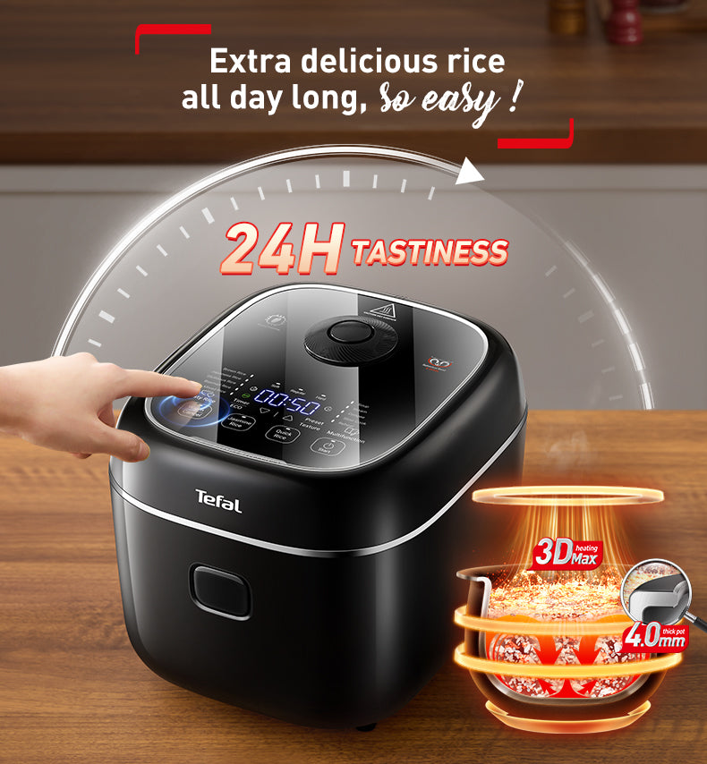 Tefal Delirice Max Fuzzy Logic 1.8L Rice Cooker RK7778 ƒ?? 10 cups, 13 programs, 4mm spherical pot with ceramic coating