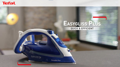 Tefal Durilium Airglide Technology Easygliss Steam Iron 270ml 2400W FV5715  190g Steam Boost, Easy Maintenance, Durable, Versatile, Fastest Glide
