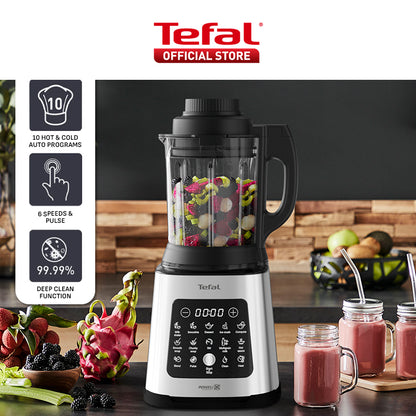 Tefal Perfectmix Cook Heating High Speed Blender with Steam Basket ,1.75L 1400W Heating Thermo resistant glass jar 25K RPM, 10 automatic programs (6 hot + 4 Cold), BL83SD