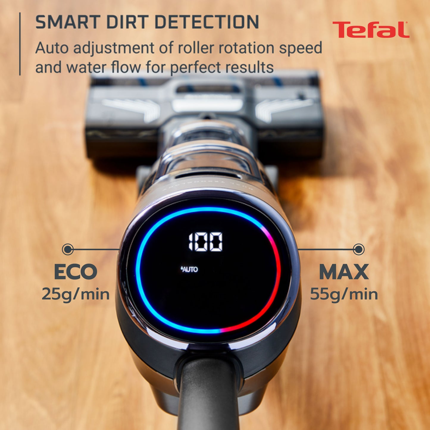 Tefal X-Clean 4/5 Wet & Dry Handstick Vacuum GF5035/GF5436 - 2-in-1 Vacuum & Wash, Edge Cleaning, Self-Cleaning, Smart Dirt Detection, LED Display