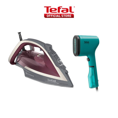 Tefal Steam Iron Ultragliss Anti-Calc Plus 270ml 2800W (Grey) FV6840  260g Steam Boost, Scratch-Resistant, Eco-Friendly, Versatile