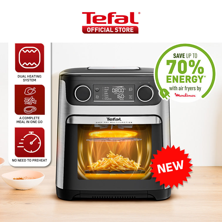 Tefal Easy Fry Healthy Air Fryer Oven & Grill w/7 Accessories 11L 9-in-1 FW5018  8 Programmes, 99% Less Fat, Rotisserie, Easy-to-Clean