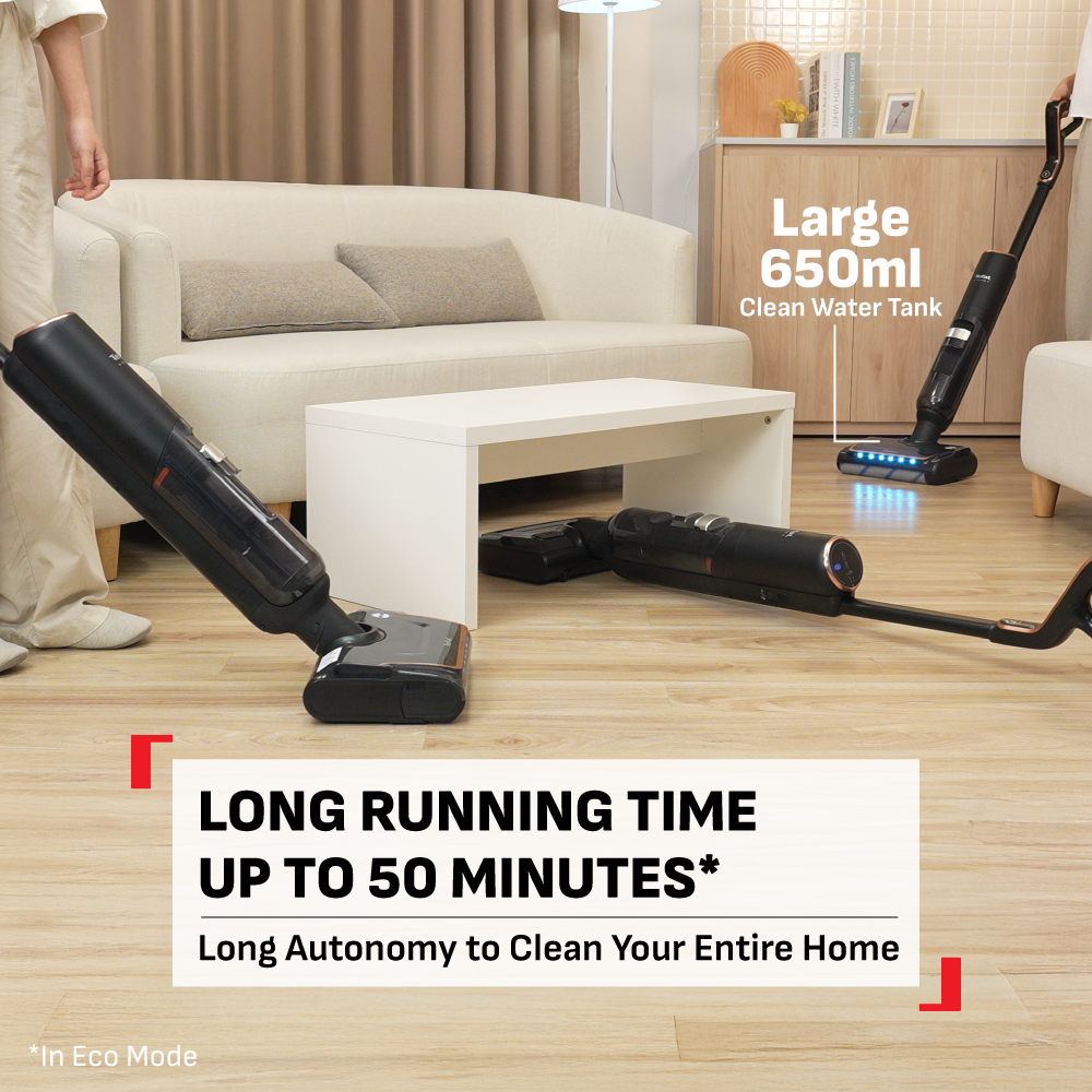 Tefal X-Clean 7 Wet & Dry Handstick GF5736 2-in-1 Vacuum & Wash, 180 Lay-Flat, Self-Clean + Hot Air Dry, Powerful 250W
