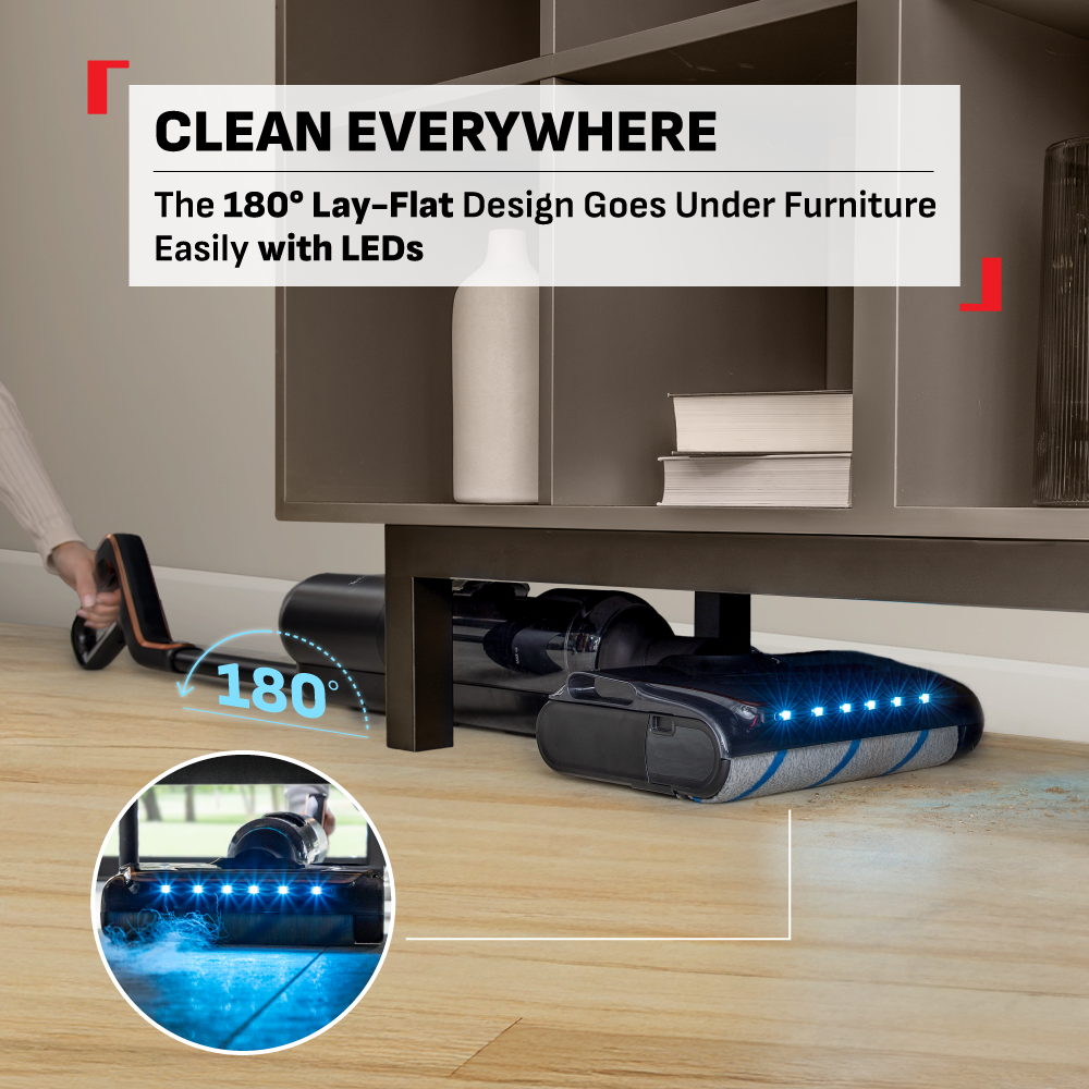 Tefal X-Clean 7 Wet & Dry Handstick GF5736 2-in-1 Vacuum & Wash, 180 Lay-Flat, Self-Clean + Hot Air Dry, Powerful 250W