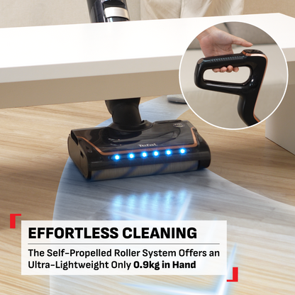 Tefal X-Clean 7 Wet & Dry Handstick GF5736 2-in-1 Vacuum & Wash, 180 Lay-Flat, Self-Clean + Hot Air Dry, Powerful 250W