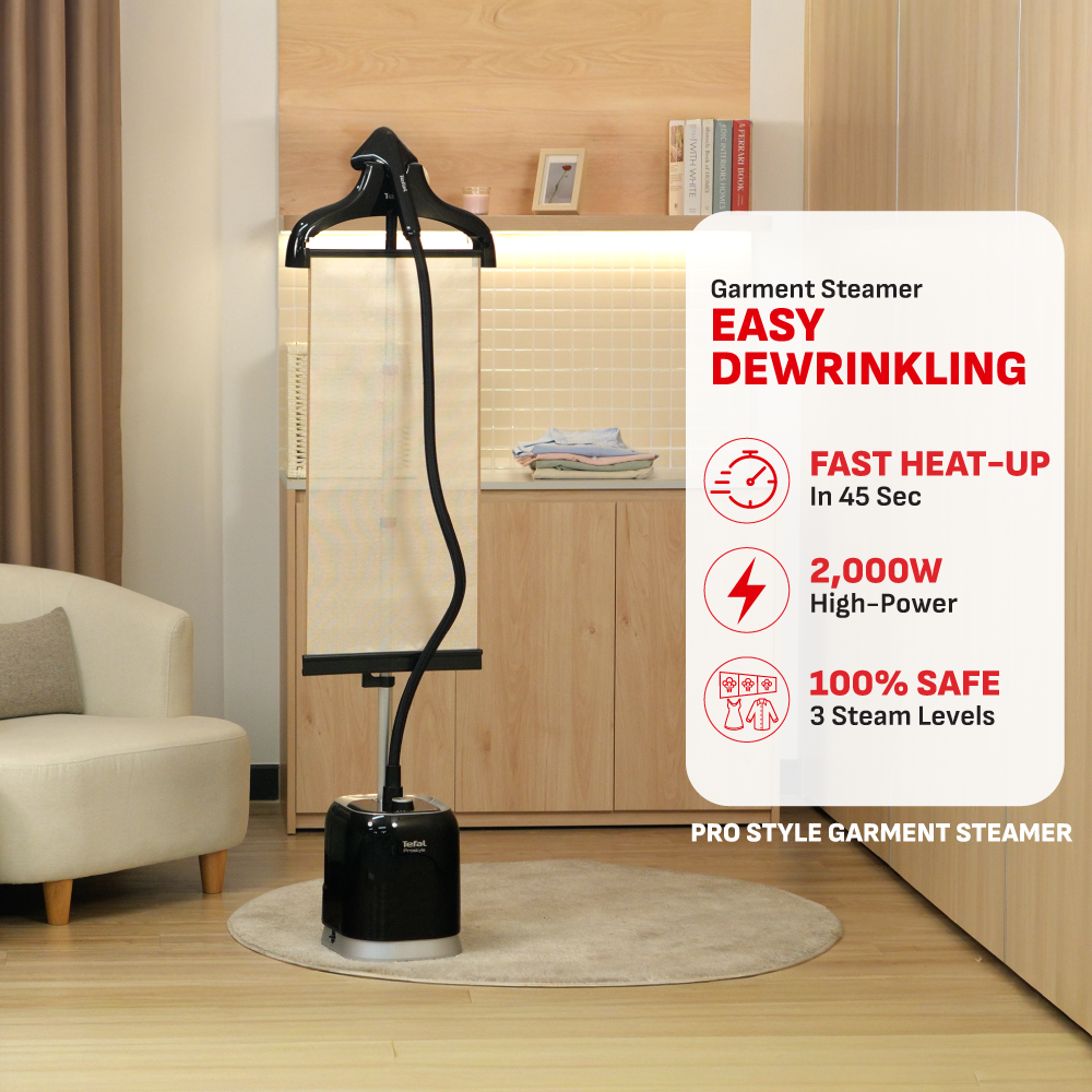 Tefal Pro Style Garment Steamer IT3480 – Perfect for all Fabrics, Sanitizing Function , Vertical System, Long-Lasting