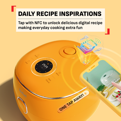 (NEW) Tefal POP 0.7L Rice Cooker RK535 - Small and Compact, Fuzzy Logic, 8 Programs, NFC Recipes, Removable Inner Lid