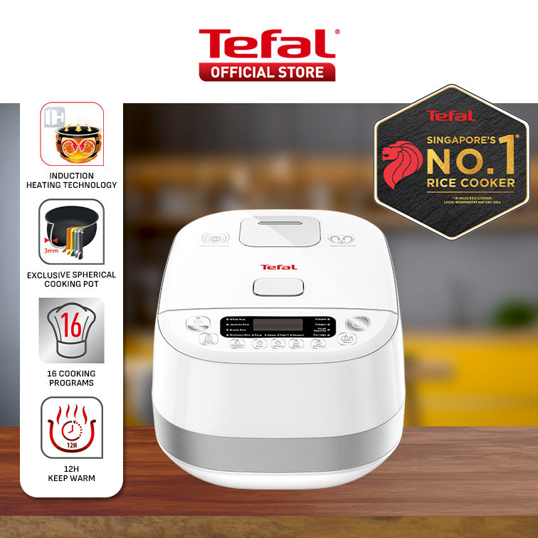 Tefal Delirice Pro Induction Spherical Pot Rice Cooker 1.5L RK808A  16 Programmes, Multi-Layer Non-Stick, Spherical Pot, Easy to Clean, 8 Cups