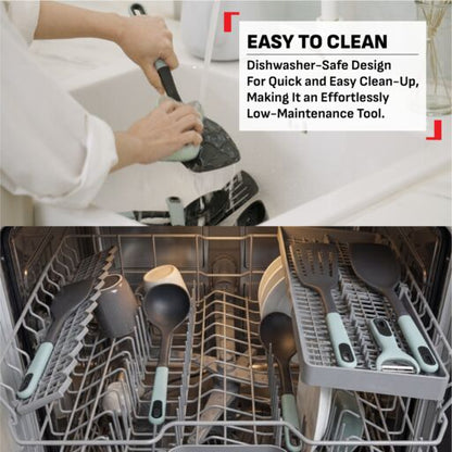 Tefal Ingenio+ Heat Resistant Kitchen Tools - Spoon, Ladle, Y Peeler, Angled Spatula, Slotted Turner, Wok Spatula