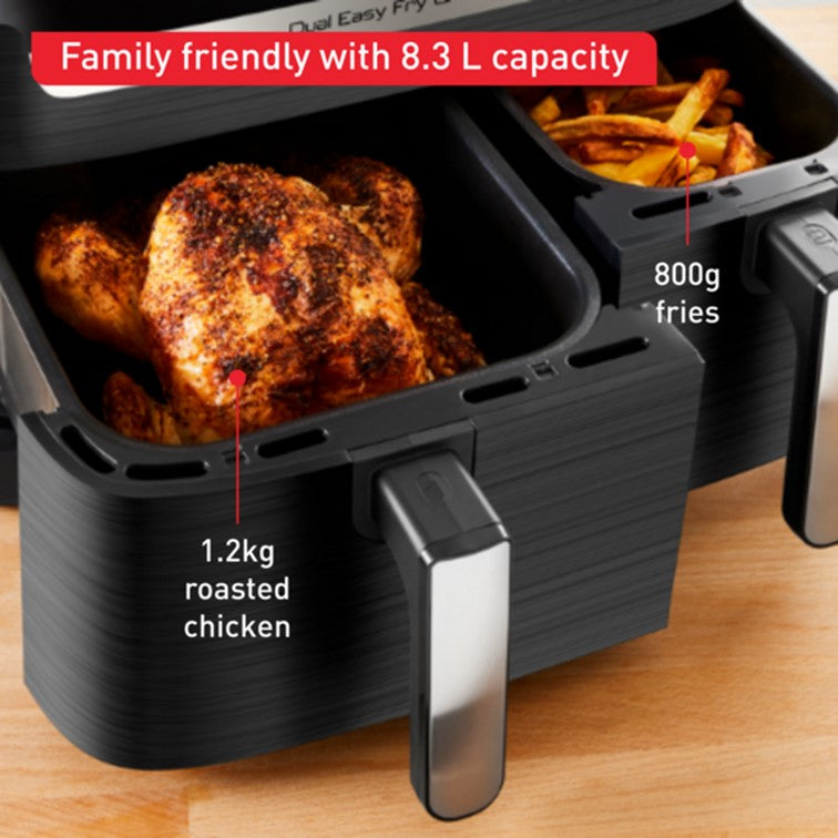 Tefal Dual Easy Fry & Grill Air Fryer 8.3L EY905B  two drawers, 8 programmes, family-friendly, cook two dishes at the same time, energy saving