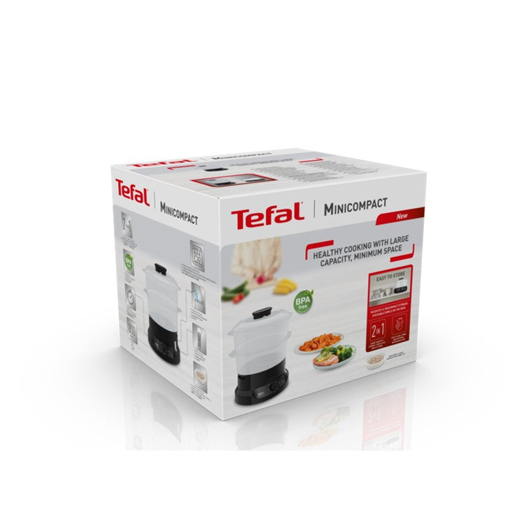 Tefal Minicompact Steamer (Ultra-Compact Design) 2 Tier 6L VC1398