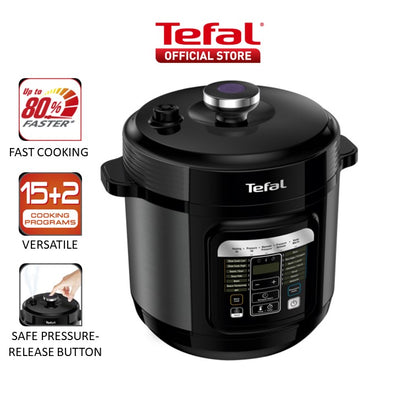 Tefal Home Chef Smart Electric Pressure Cooker 6L CY601  Multicooker, 15 programmes, 12 cups, steam, slow cook, bake, sous vide, sauce thickening