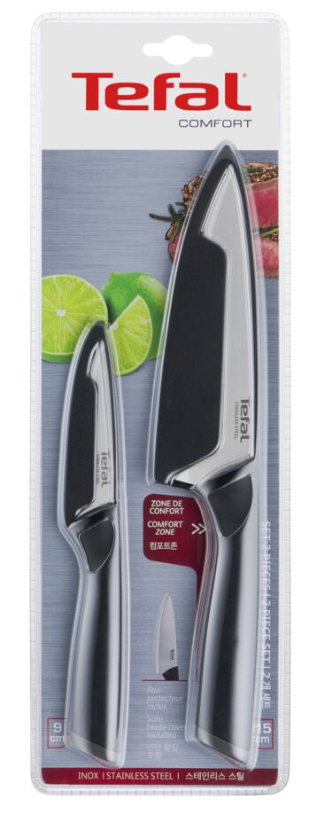 Tefal Comfort Knife 2pcs Set (Paring 9cm + Chef 15cm) K2212S