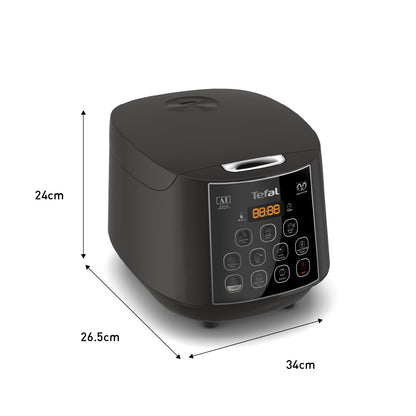 Tefal Easy Plus Rice Cooker 1.8L RK736B - 11 programs, Artificial Intelligence, spherical pot, removeable inner lid, 10 cups