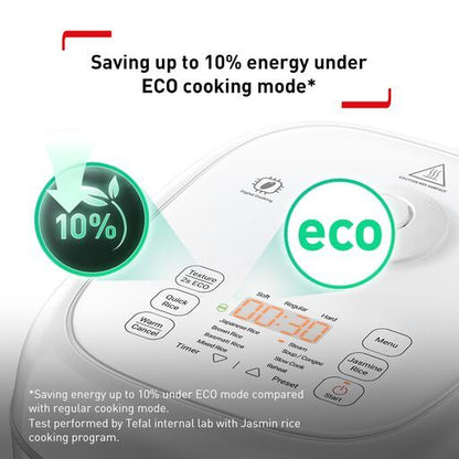 Tefal Delirice Fuzzy Logic 1.8L Rice Cooker RK7711 ƒ?? 10 cups, 11 programs, 2mm spherical pot with ceramic coating