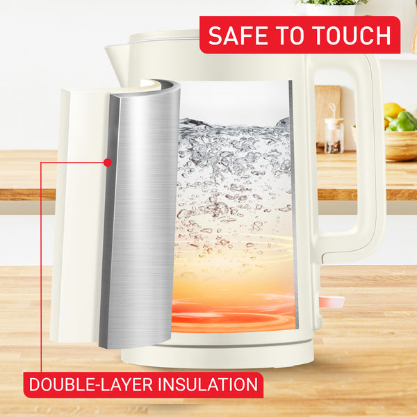 Tefal Thermo Protect 1.5L Kettle ƒ?? Safe to Touch, 1500W Fast Heating, Easy to Use, Auto-off, 360 Rotation KO140A/KO1408