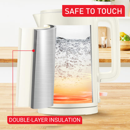 Tefal Thermo Protect 1.5L Kettle ƒ?? Safe to Touch, 1500W Fast Heating, Easy to Use, Auto-off, 360 Rotation KO140A/KO1408
