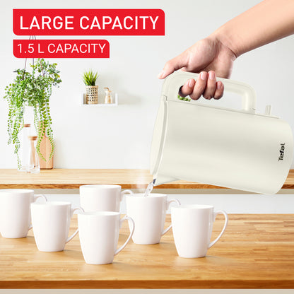 Tefal Thermo Protect 1.5L Kettle ƒ?? Safe to Touch, 1500W Fast Heating, Easy to Use, Auto-off, 360 Rotation KO140A/KO1408