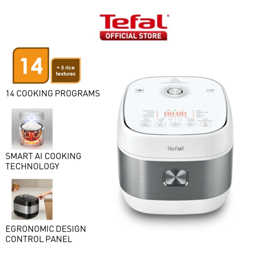 Tefal Rice Master Induction Fuzzy Logic Rice Cooker 1.5L RK8131 ƒ?? 14 Programs, 8 Cups, 1.5mm Ceramic Spherical Pot
