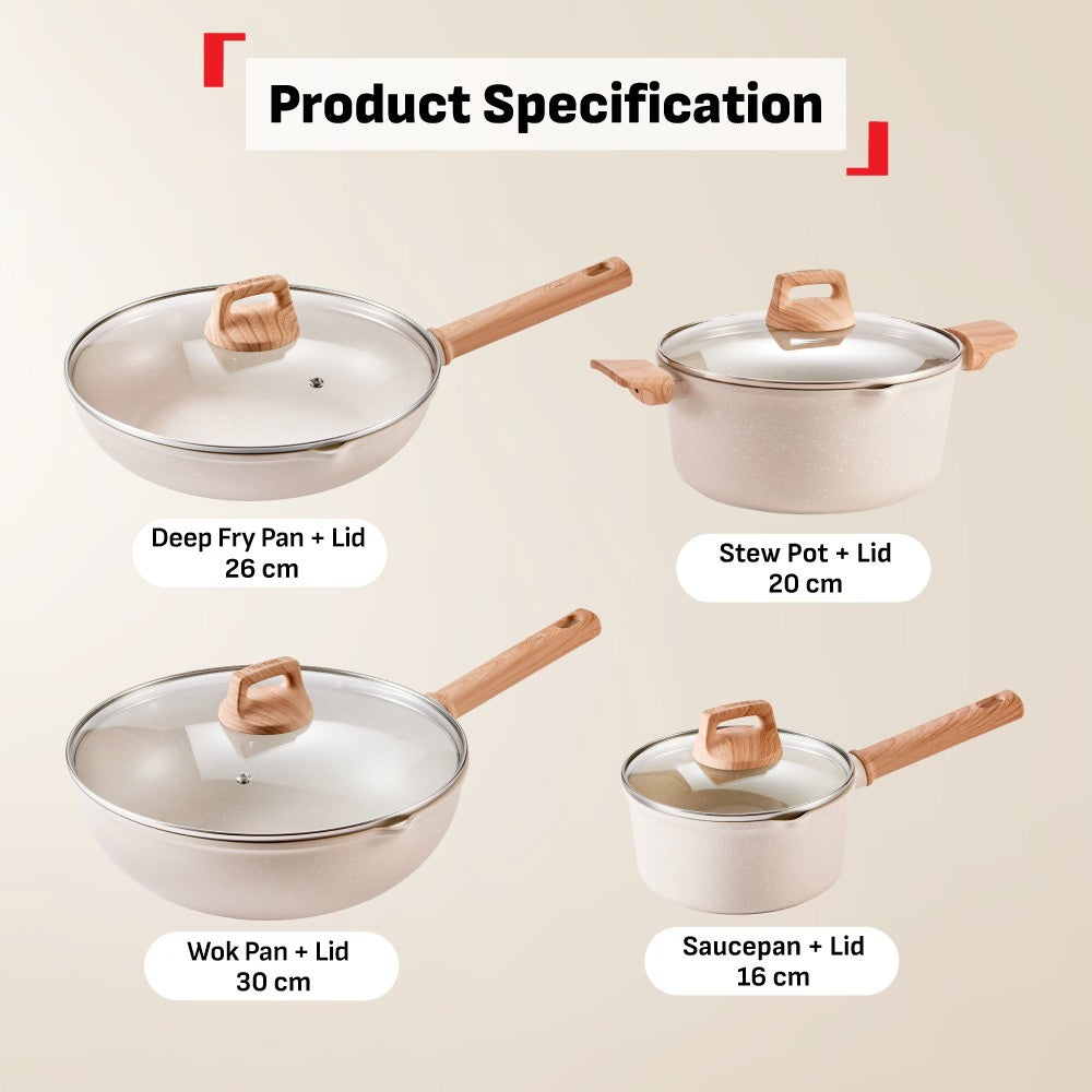 Tefal Cristalia Plus Deep Fry Pan 26cm / Saucepan 16cm / Stew Pot